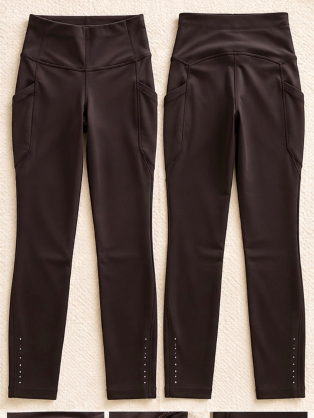 Lululemon Fast and Free High-Rise 25” Leggings Pockets Size 6 Dark Brown